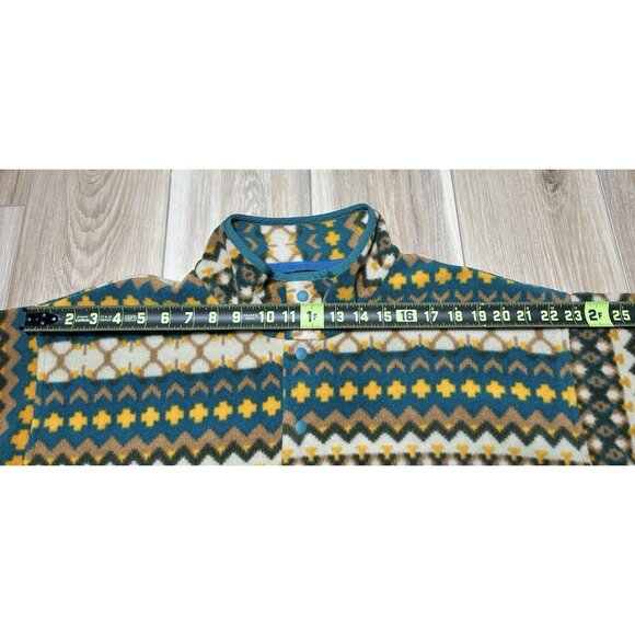 Patagonia Synchilla Cliff Arbor Green Geometric Snap T Fleece Pullover -Men’s XL - Picture 13 of 16